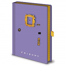Caderno lilás em forma de porta da Friends