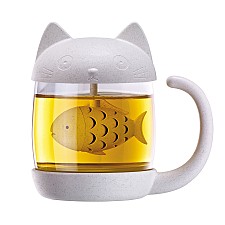 Caneca de chá em forma de gato