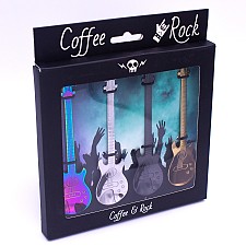 Colheres de chá guitarra elétrica. Coffee & Rock