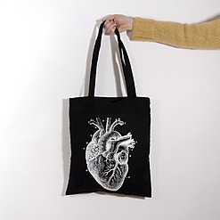 Tote bag com coração anatómico