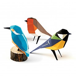 Figuras de papel 3D de pássaros da Plego