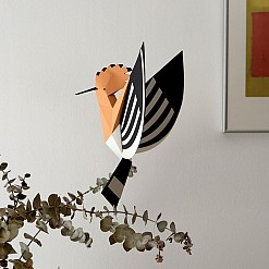 Figura de papel 3D pássaro poupas da Plego