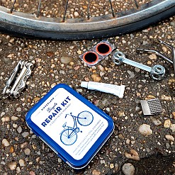 Kit reparação de furos de bicicleta portátil para emergências
