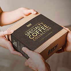 Caixa de oferta com sete cafés especiais