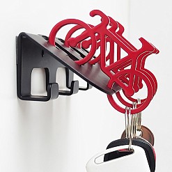 Porta-chaves com 3 porta-chaves em forma de bicicleta