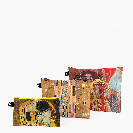 Conjunto de três saquinhos com obras de Gustav Klimt