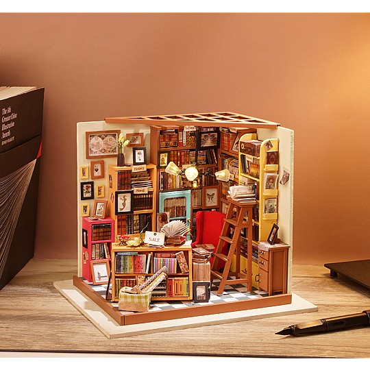 Uma livraria em miniatura para montar sozinho