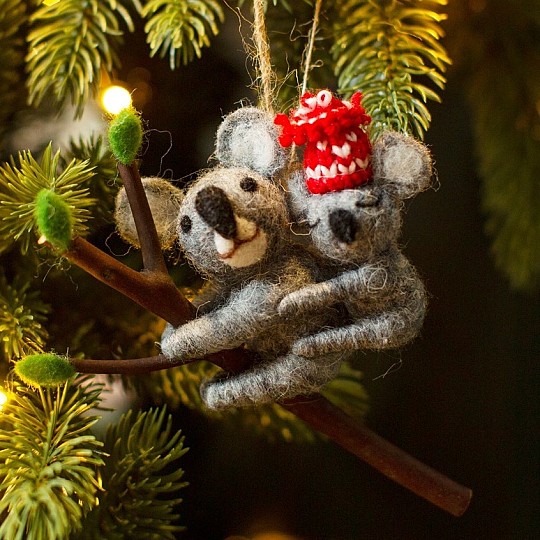 Mamã koala e bebé koala para decorar a sua árvore de Natal