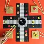 Jogo de parcheesi em forma de sushi