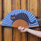 Leque original com gato deitado