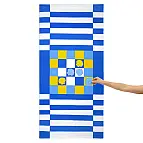 Toalha de praia original do conjunto Tic-Tac-Toe azul