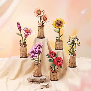 Kit para montar uma flor de madeira