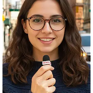 Microfone móvel tipo repórter