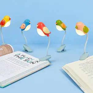 Luz de leitura em forma de pássaro