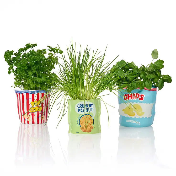 Taça de cerâmica em forma de saco de lanche