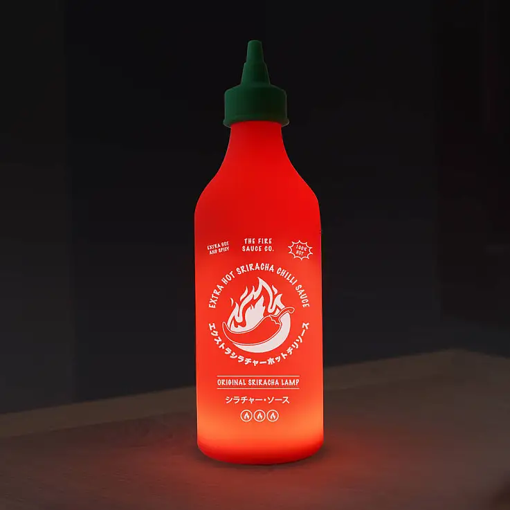 Candeeiro de noite em forma de frasco de molho picante