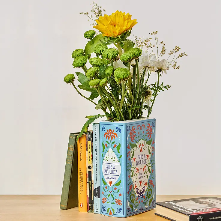 Vaso para livros de Orgulho e Preconceito