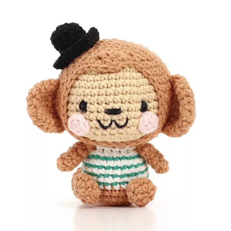 Kit para fazer um amigurumi em croché com a forma de um macaco