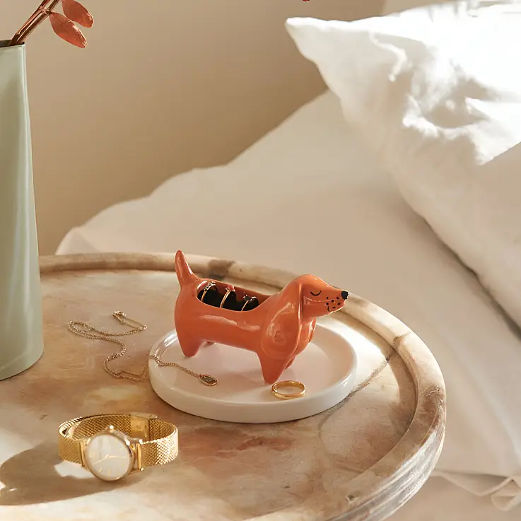 Porta-anéis em cerâmica com a forma de um animal