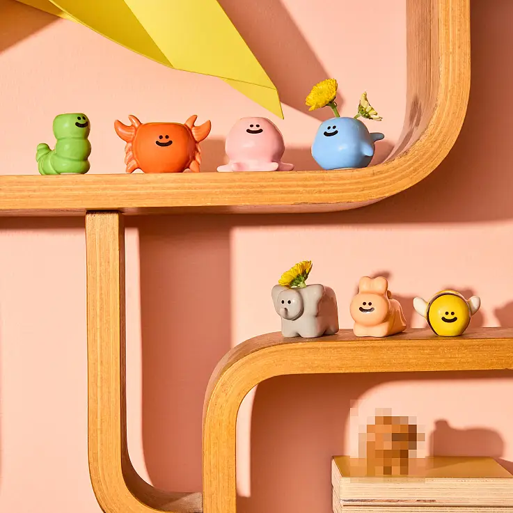 Caixa surpresa com mini vaso em forma de animal