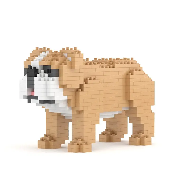 Blocos de construção para criar um cachorrinho Bulldog Inglês mini