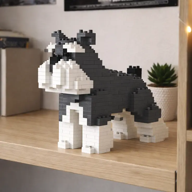 Blocos de construção para criar um cachorro Schnauzer mini