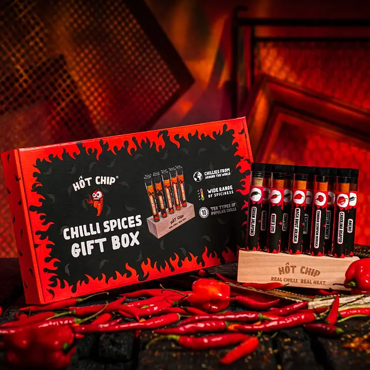 Hot Chip: Caixa de oferta com 10 especiarias picantes